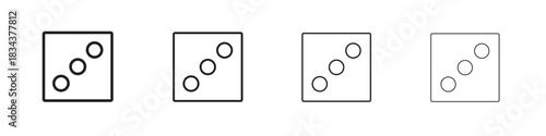 Dice three icon, Set vector logo design templates,