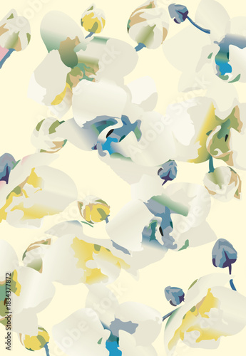 Seamless colorful floral pattern. Hand drawn flowers, herbs, leaves, branches, berries, tulip. Simple cute flat vector elements. Design for textile, cover, wallpaper