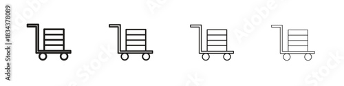 Dolly flatbed icon, Set vector logo design templates,