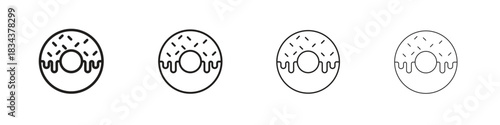 Donut icon, Set vector logo design templates,