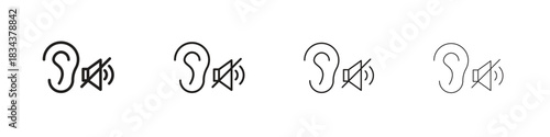 Ear deaf icon, Set vector logo design templates,