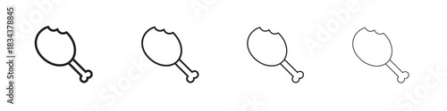 Drumstick bite icon, Set vector logo design templates,