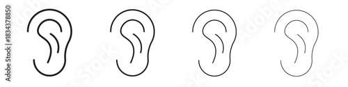 Ear icon, Set vector logo design templates,
