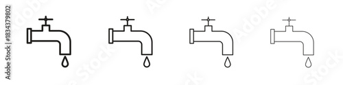 Faucet drip icon, Set vector logo design templates,