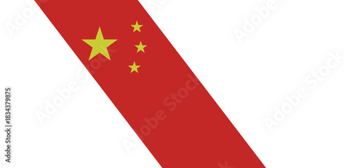 flag of china. china flag. ribbon system chinese flag icon. CN flag symbol png and vector illustration on transparent background