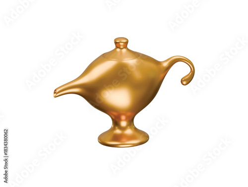aladdin gold lamp icon 3d illustration render
