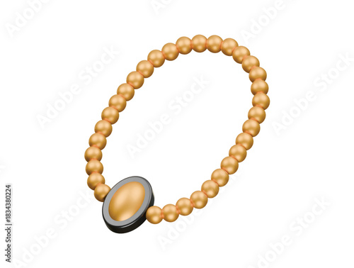 gold necklace icon 3d illustration render