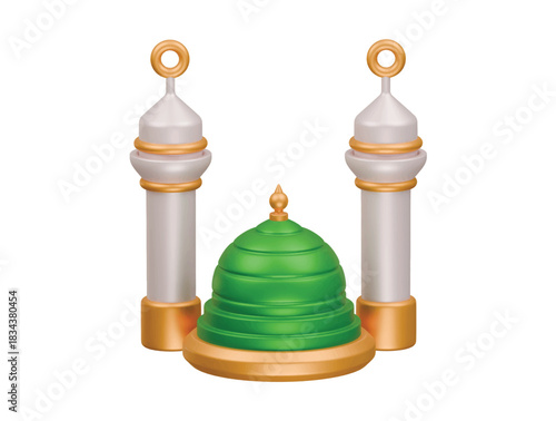 nabawi masjid icon 3d illustration render