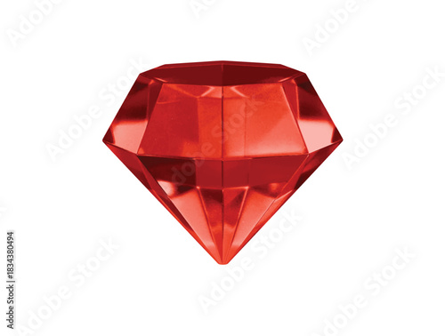 red gemstone icon 3d illustration render