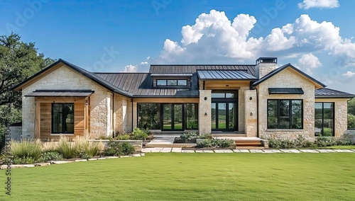 A beautiful, rustic, and modern single-story home in the hill country