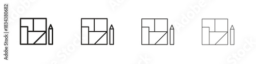 Floor plan icon, Set vector logo design templates,