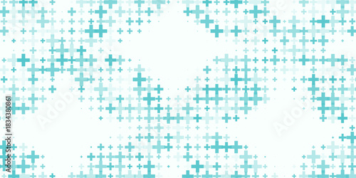 Healthcare abstract cross background. Light blue medical wallpaper. Clean geometric backdrop template for clinic banner, innovation concept, science leaflet, medicine business poster. Vector
