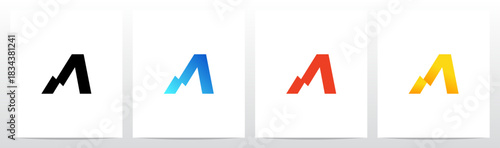 Thunder Electricity on the Bottom Feet of Letter Initial Logo Design A