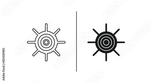 Ship's Wheel Outline and Glyph Icons