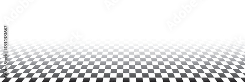 Floor in perspective with checkerboard texture. Empty chess board. Vector illustration.