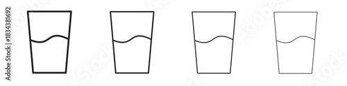 Half Glass icon, Set vector logo design templates,
