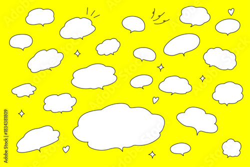 手書き風のかわいい吹き出し詰め込みセット