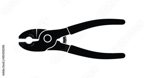 Pliers tool illustration close up view of hand tool silhouette