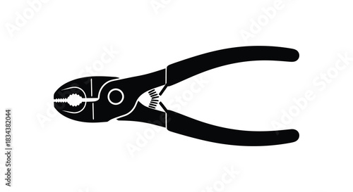 Pliers tool illustration for construction and repair projects silhouette