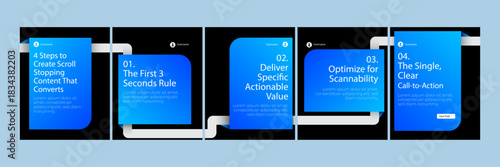 Social Media Carousel Post Template for Marketing and Branding, Editable AI file