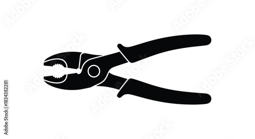 Pliers tool silhouette black and white graphic for construction and repair silhouette