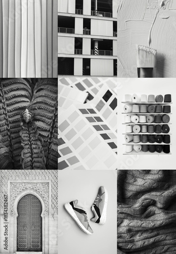 Collage with New 2021 trending Illuminating and Ultimate grey color