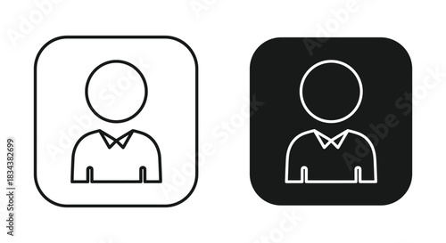 Outline and Glyph User Profile Icon Set for Web and App Interface Design