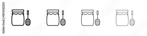 Honey pot icon, Set vector logo design templates,