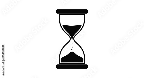 Hourglass time passing sand timer countdown deadline illustration silhouette