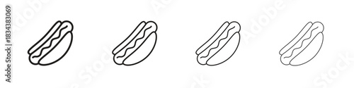 Hotdog icon, Set vector logo design templates,