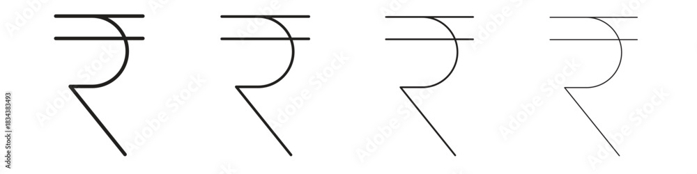 Foto Indian rupee icon, Set vector logo design templates,