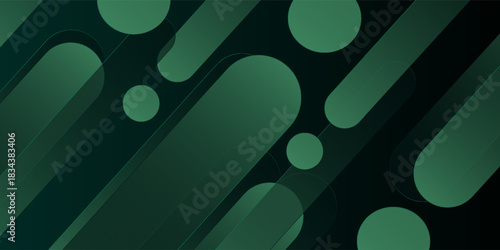 Abstract green background with diagonal lines. Dynamic shapes composition. Vector illustration