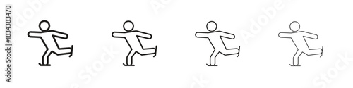 Ice skate icon, Set vector logo design templates,