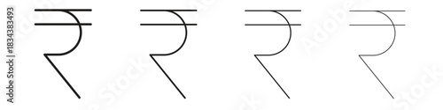 Indian rupee icon, Set vector logo design templates,