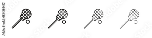 Lacrosse stick ball icon, Set vector logo design templates,