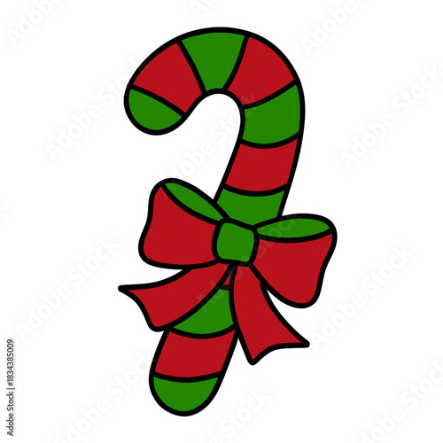 Cute Candy Cane Christmas PNG