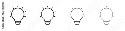 Lightbulb icon, Set vector logo design templates,