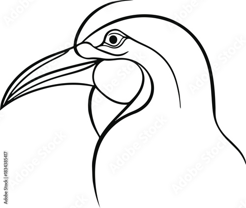MobileMinimalist bird profile drawn with one elegant sweeping line, highlighting the beak and feather contour 2