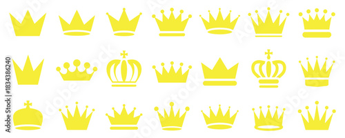 Golden crown collection for elegant branding, royal invitations, or majestic designs that demand regal flair and symbolize leadership