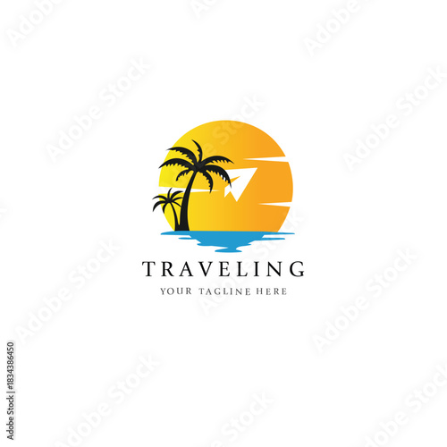 Travel agency logo icon vector template design 