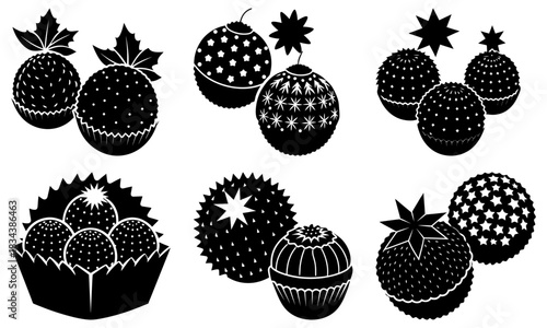 Festive Christmas ornaments collection for elegant holiday designs, perfect for cards, invitations, and seasonal promotions, vectorized for scalability