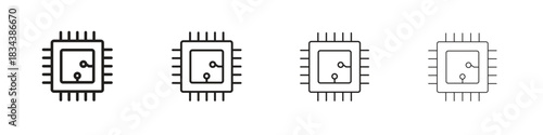 Microchip icon, Set vector logo design templates,