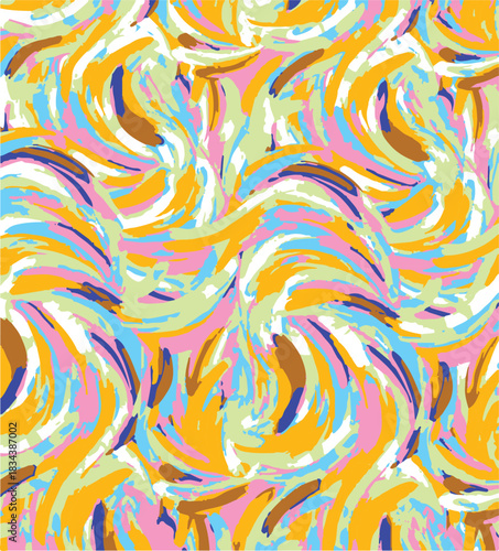 Abstract contemporary seamless pattern. Hand-drawn grunge artwork design. Repeatable boho print. Vector illustration.