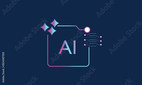 Artificial Intelligence (AI) folder design, hi-tech concept AI tech concept icon