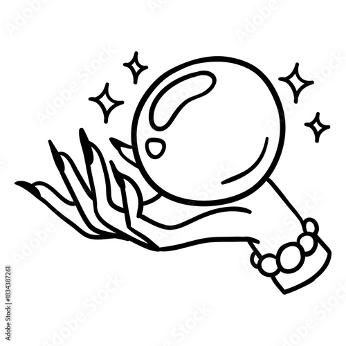 Magic crystal ball hand stroke