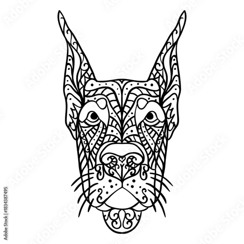Dog head animal mandala design