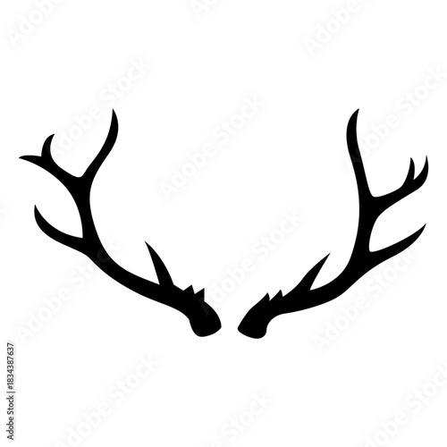 Antler mule deer silhouette