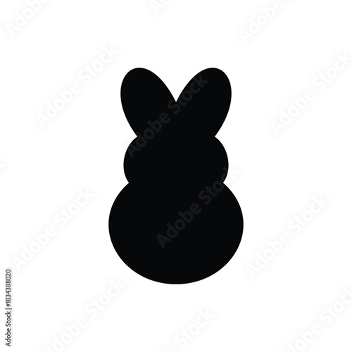 Easter peep silhouette icon vector flat design on white background.