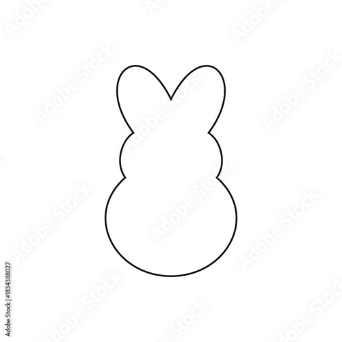Easter peep outline icon vector flat design on white background.
