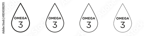 Omega icon, Set vector logo design templates,